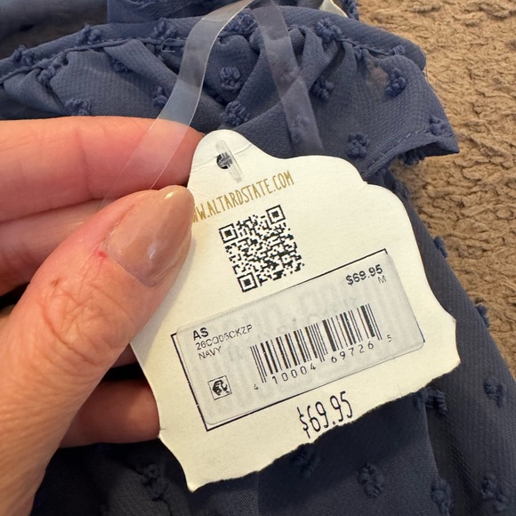 Altard State Blue Ruffled Flounce Dress Layered Tiered Sleeveless M NEW $69 - Picture 5 of 7